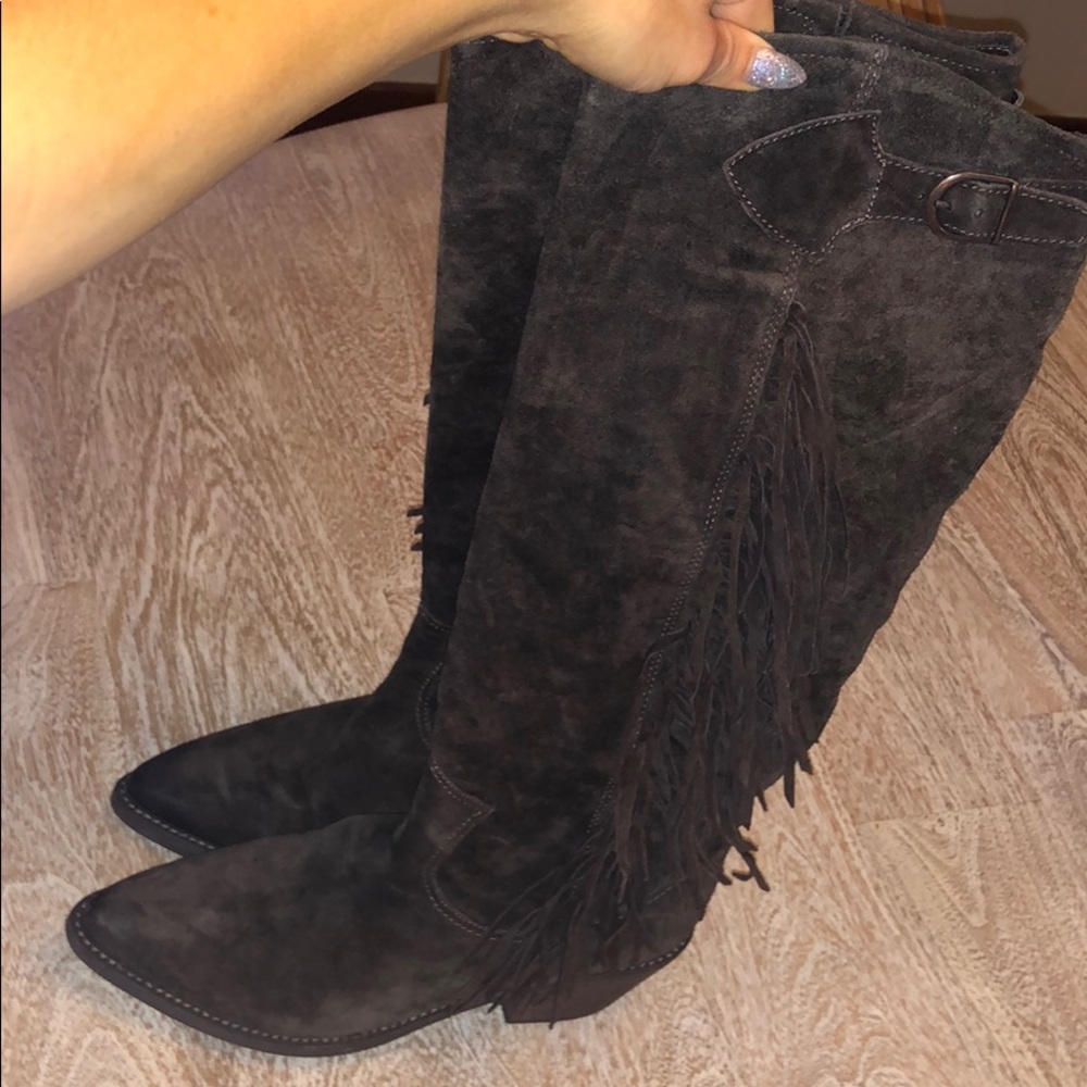 Carlos by Carlos Santana Ringo Suede Boots Cowboy Cowgirl Fringe Coastal Cowgirl